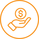 A hand with a dollar sign in a circle floating above it.