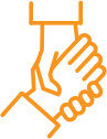 Two hands clasping
