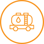 An icon showing an oil tank on wheels.